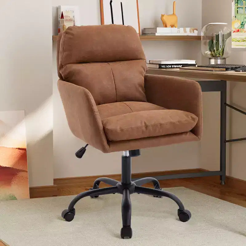 Sedia da ufficio in pelle PU Premium con regolazione dell'altezza - Adatta per ufficio, camera da letto, toeletta e altri ambienti interni