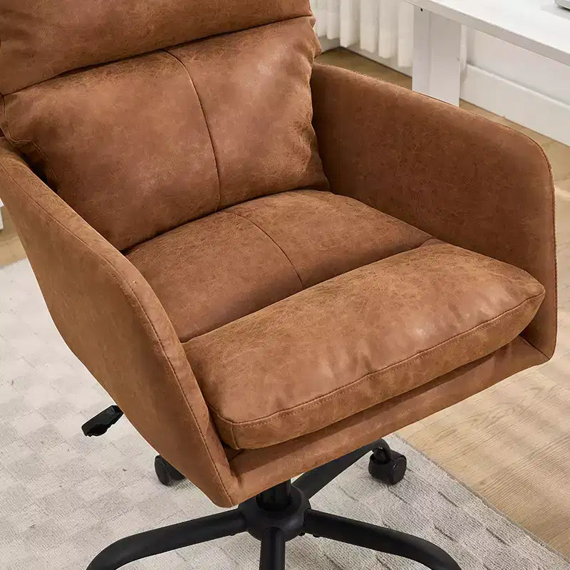 Sedia da ufficio in pelle PU Premium con regolazione dell'altezza - Adatta per ufficio, camera da letto, toeletta e altri ambienti interni