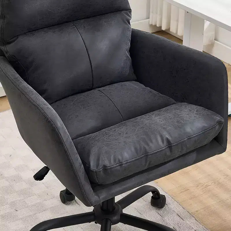 Sedia da ufficio in pelle PU Premium con regolazione dell'altezza - Adatta per ufficio, camera da letto, toeletta e altri ambienti interni