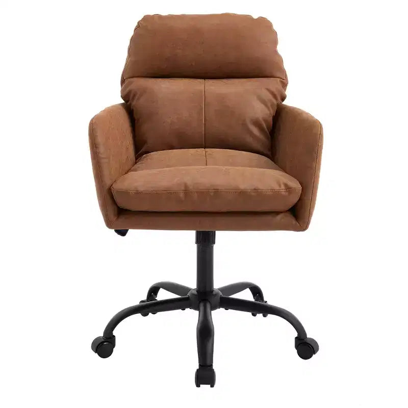 Sedia da ufficio in pelle PU Premium con regolazione dell'altezza - Adatta per ufficio, camera da letto, toeletta e altri ambienti interni