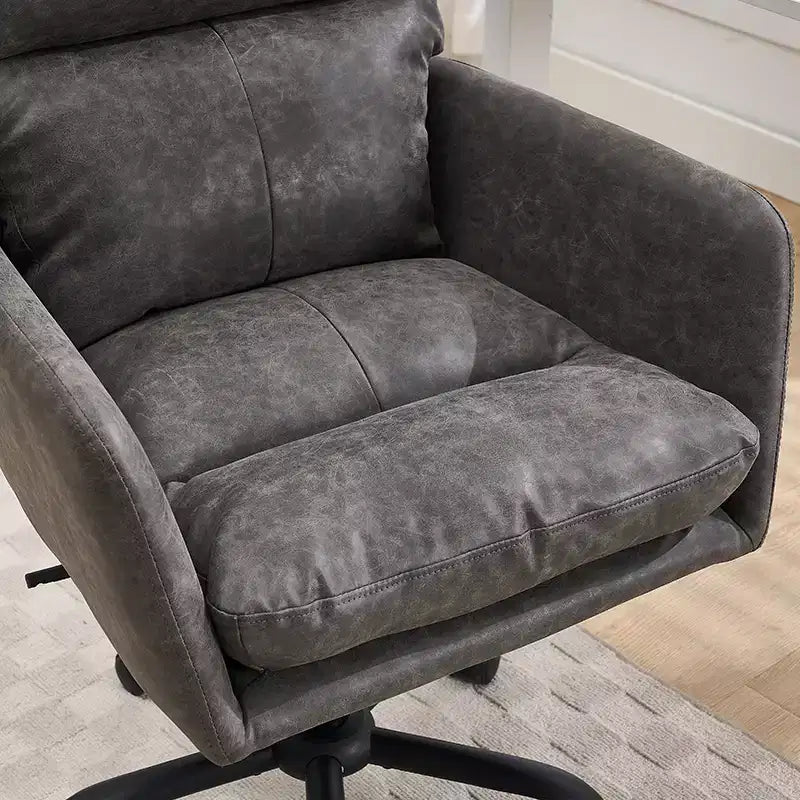 Sedia da ufficio in pelle PU Premium con regolazione dell'altezza - Adatta per ufficio, camera da letto, toeletta e altri ambienti interni