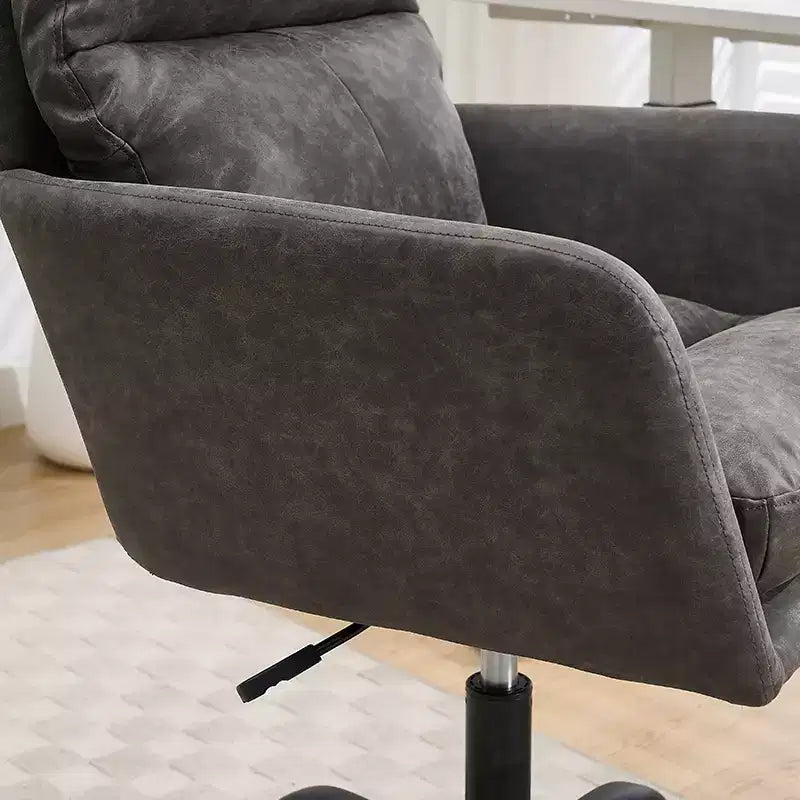 Sedia da ufficio in pelle PU Premium con regolazione dell'altezza - Adatta per ufficio, camera da letto, toeletta e altri ambienti interni