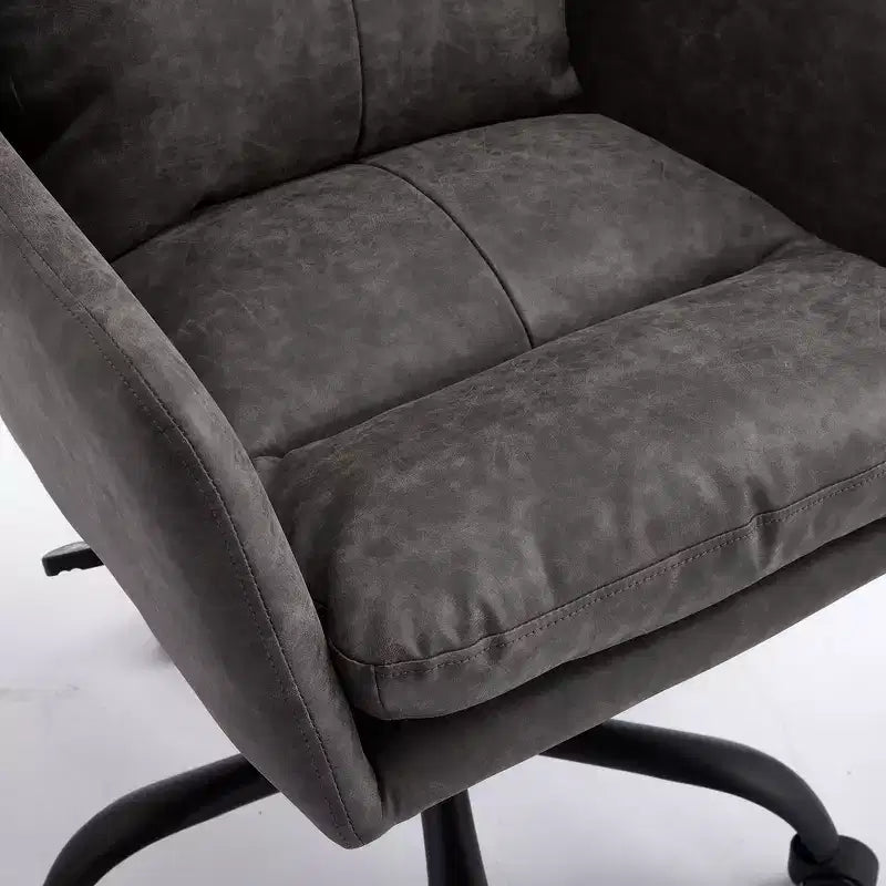 Sedia da ufficio in pelle PU Premium con regolazione dell'altezza - Adatta per ufficio, camera da letto, toeletta e altri ambienti interni