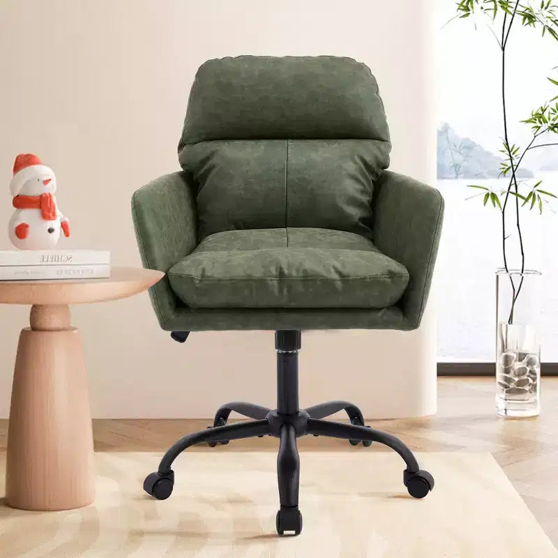 Sedia da ufficio in pelle PU Premium con regolazione dell'altezza - Adatta per ufficio, camera da letto, toeletta e altri ambienti interni