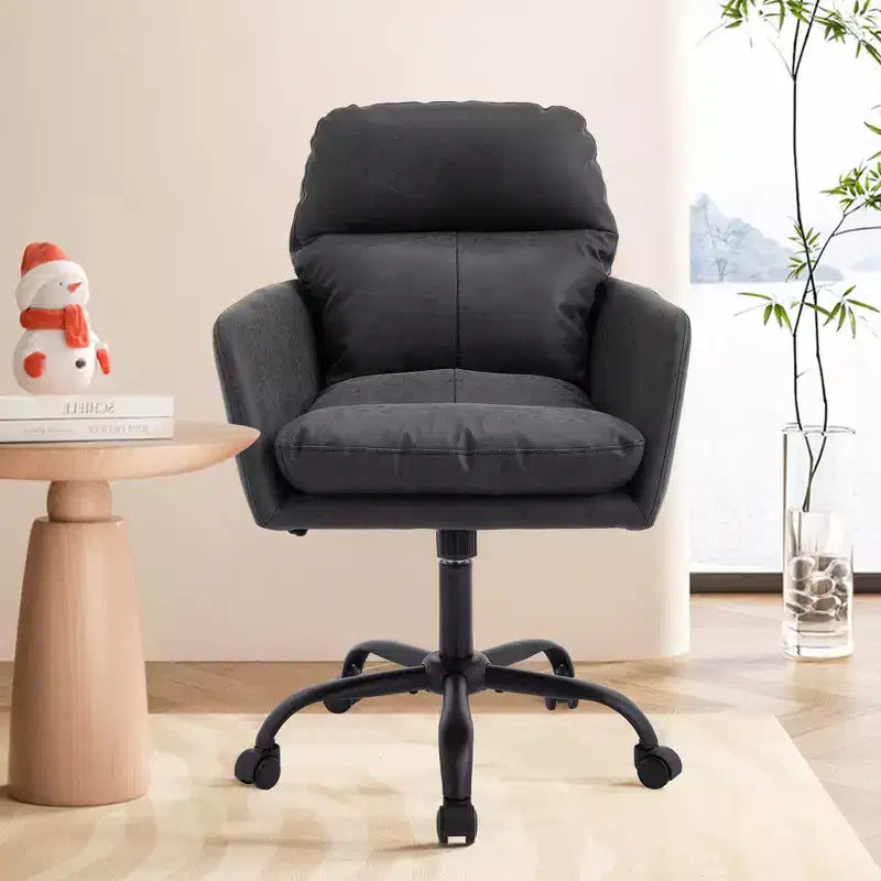 Sedia da ufficio in pelle PU Premium con regolazione dell'altezza - Adatta per ufficio, camera da letto, toeletta e altri ambienti interni
