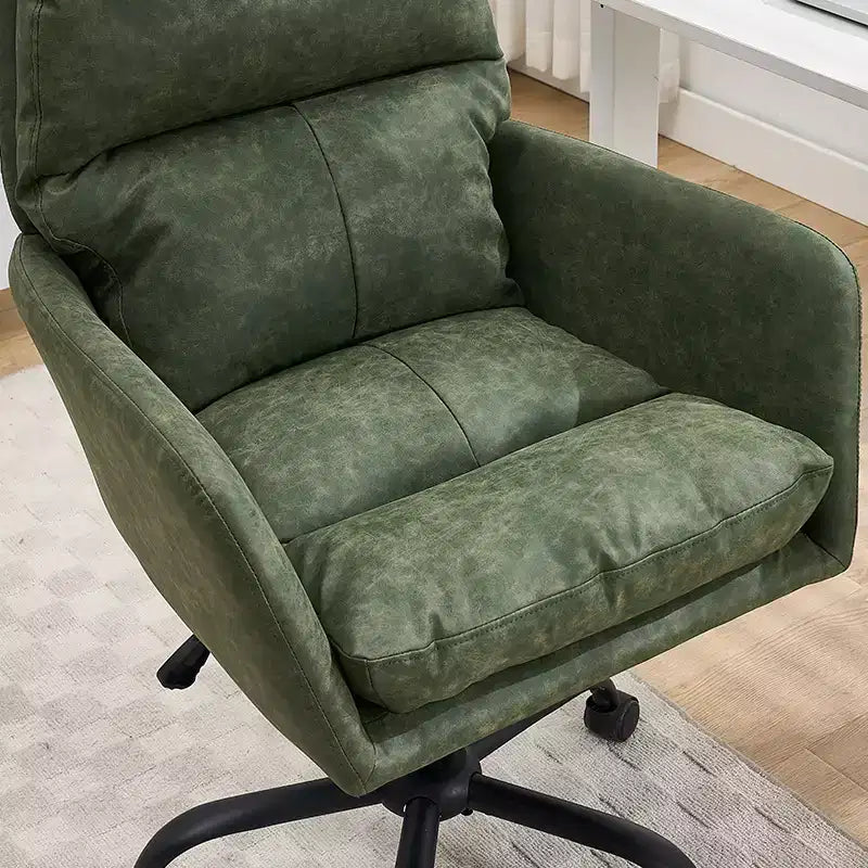 Sedia da ufficio in pelle PU Premium con regolazione dell'altezza - Adatta per ufficio, camera da letto, toeletta e altri ambienti interni