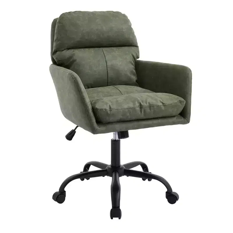 Sedia da ufficio in pelle PU Premium con regolazione dell'altezza - Adatta per ufficio, camera da letto, toeletta e altri ambienti interni