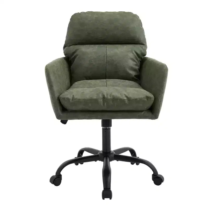Sedia da ufficio in pelle PU Premium con regolazione dell'altezza - Adatta per ufficio, camera da letto, toeletta e altri ambienti interni