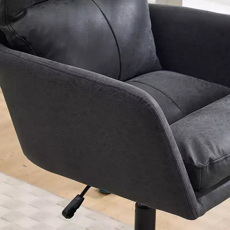 Sedia da ufficio in pelle PU Premium con regolazione dell'altezza - Adatta per ufficio, camera da letto, toeletta e altri ambienti interni