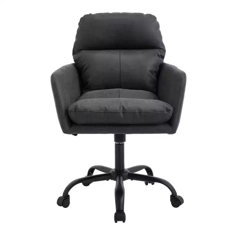 Sedia da ufficio in pelle PU Premium con regolazione dell'altezza - Adatta per ufficio, camera da letto, toeletta e altri ambienti interni
