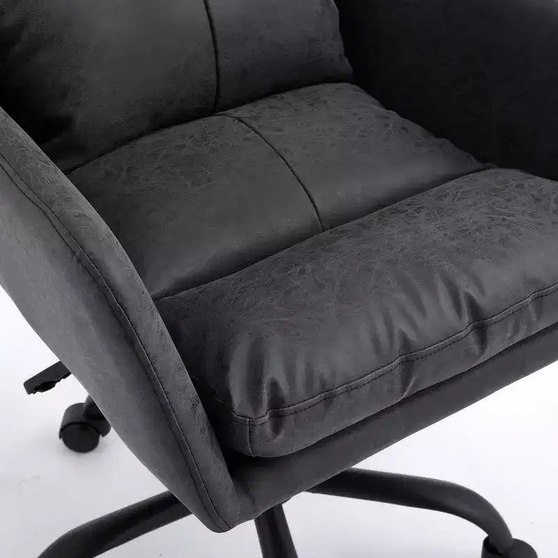 Sedia da ufficio in pelle PU Premium con regolazione dell'altezza - Adatta per ufficio, camera da letto, toeletta e altri ambienti interni