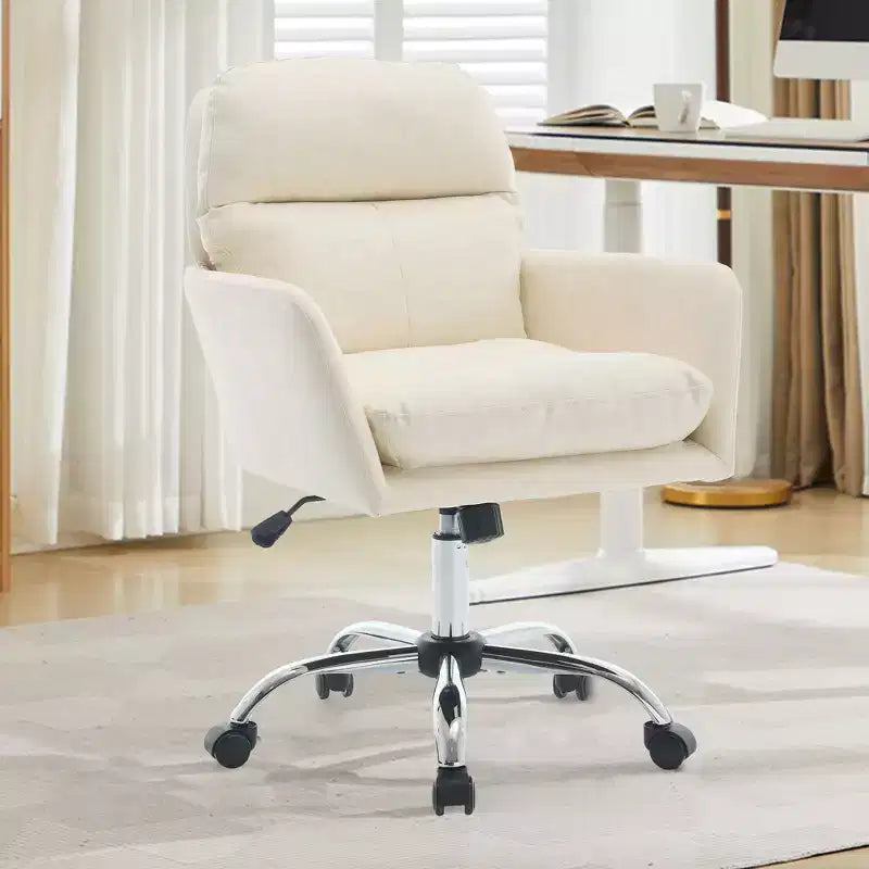 Sedia da ufficio in pelle PU Premium con regolazione dell'altezza - Adatta per ufficio, camera da letto, toeletta e altri ambienti interni
