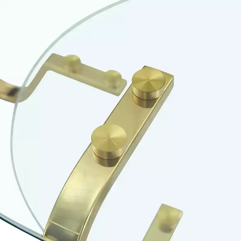 Tavolino da caffè retrò minimalista con struttura in metallo e doppio ripiano in vetro temperato, dimensioni 80x80x45 cm