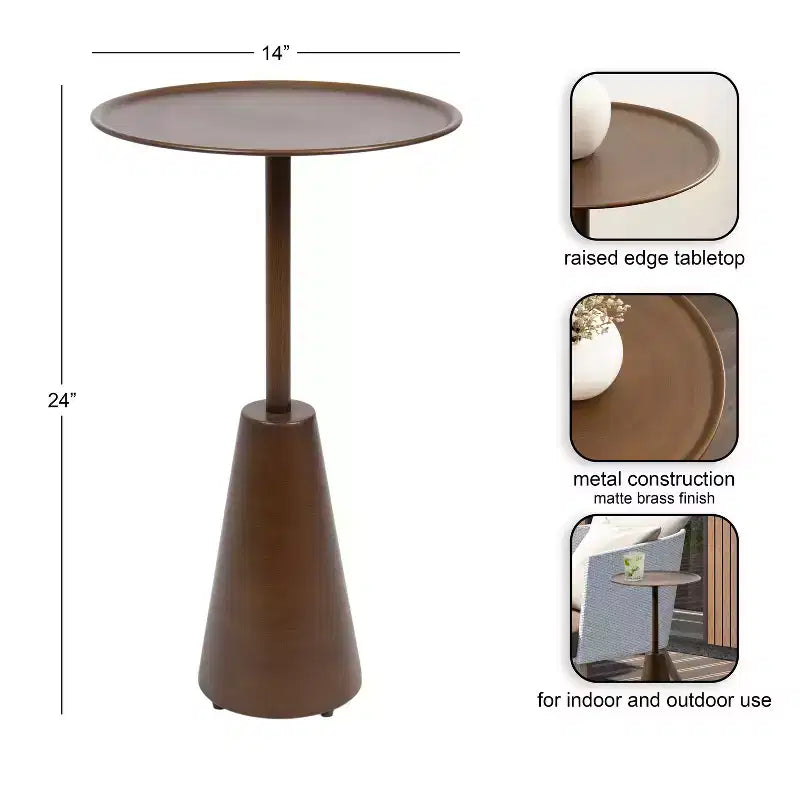 Tavolino rotondo, 14x14x24, Oro