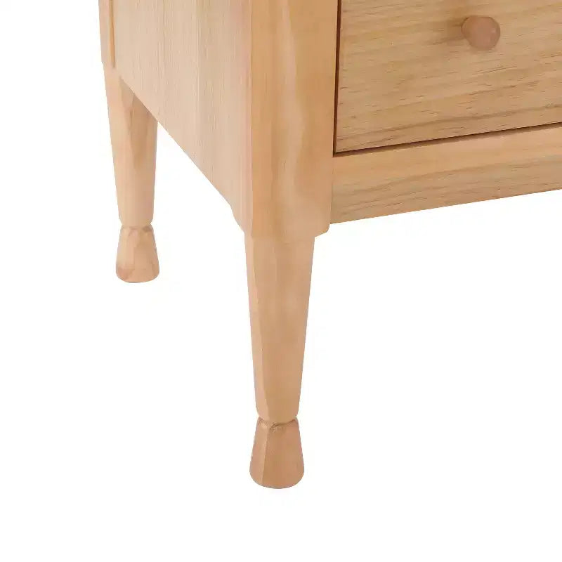 Comodino moderno in legno con 2 cassetti e vassoio superiore