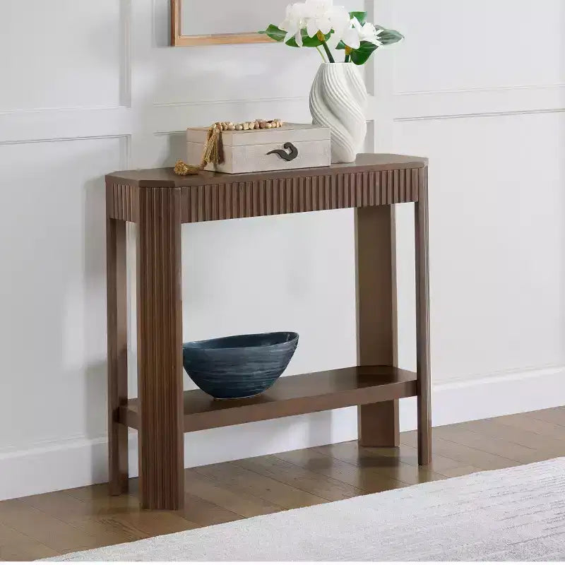 Consolle in legno massello scanalato 36