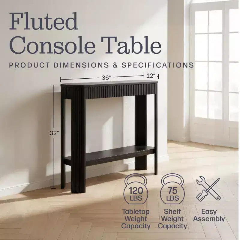 Consolle in legno massello scanalato 36