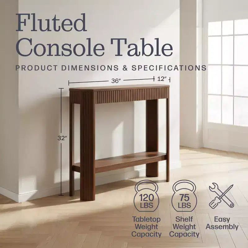 Consolle in legno massello scanalato 36