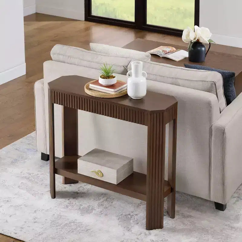 Consolle in legno massello scanalato 36