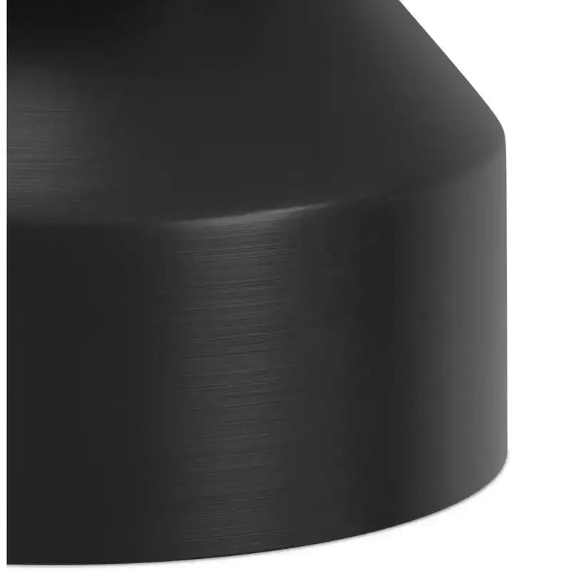 Tavolino Moderno da Divano in Metallo Nero/Bianco con Piano in Vero Marmo Largo Pollici, Assemblato