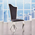 Acme Furniture Cyrene Dining Chairs Black Fabric/Stainless Steel