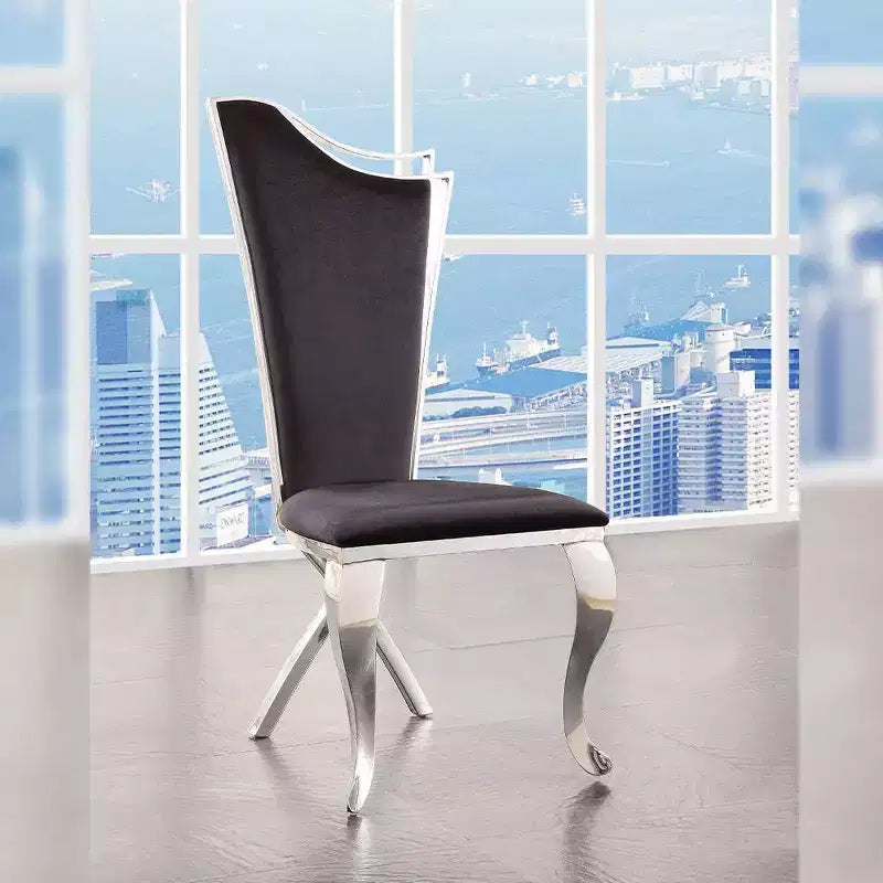 Acme Furniture Cyrene Dining Chairs Black Fabric/Stainless Steel