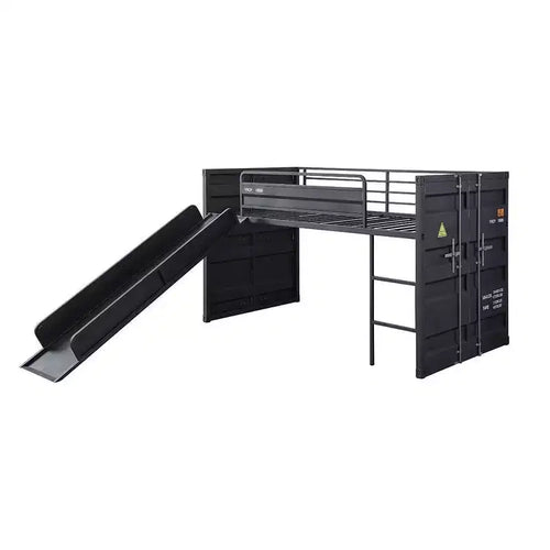80" Twin Loft Bed with Slide & Ladder, Metal Frame - Acme Furniture: No Box Spring Required