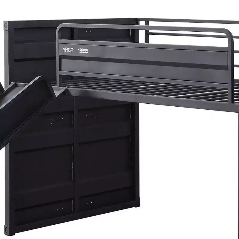 Letto a soppalco singolo da 80" con scivolo e scaletta, struttura in metallo - : Nessuna molla richiesta