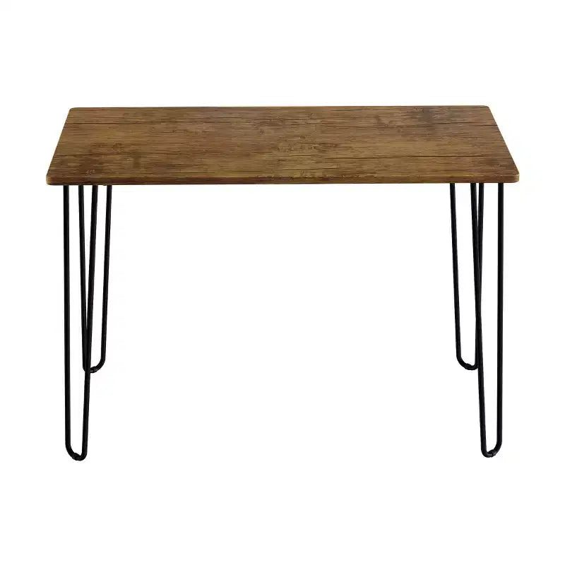 Scrivania con Gambe a Forcina - Arredamento per la Casa in Stile Industriale Moderno - Effetto Venature del Legno e Dettagli in Acciaio