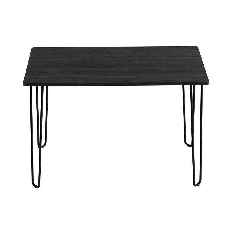 Scrivania con Gambe a Forcina - Arredamento per la Casa in Stile Industriale Moderno - Effetto Venature del Legno e Dettagli in Acciaio