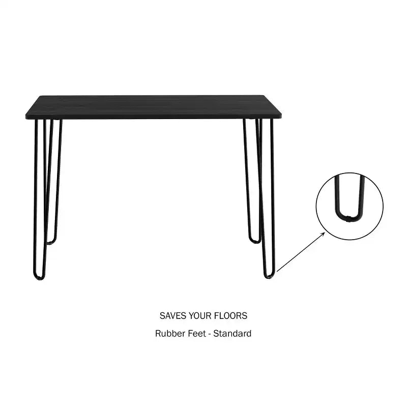 Scrivania con Gambe a Forcina - Arredamento per la Casa in Stile Industriale Moderno - Effetto Venature del Legno e Dettagli in Acciaio