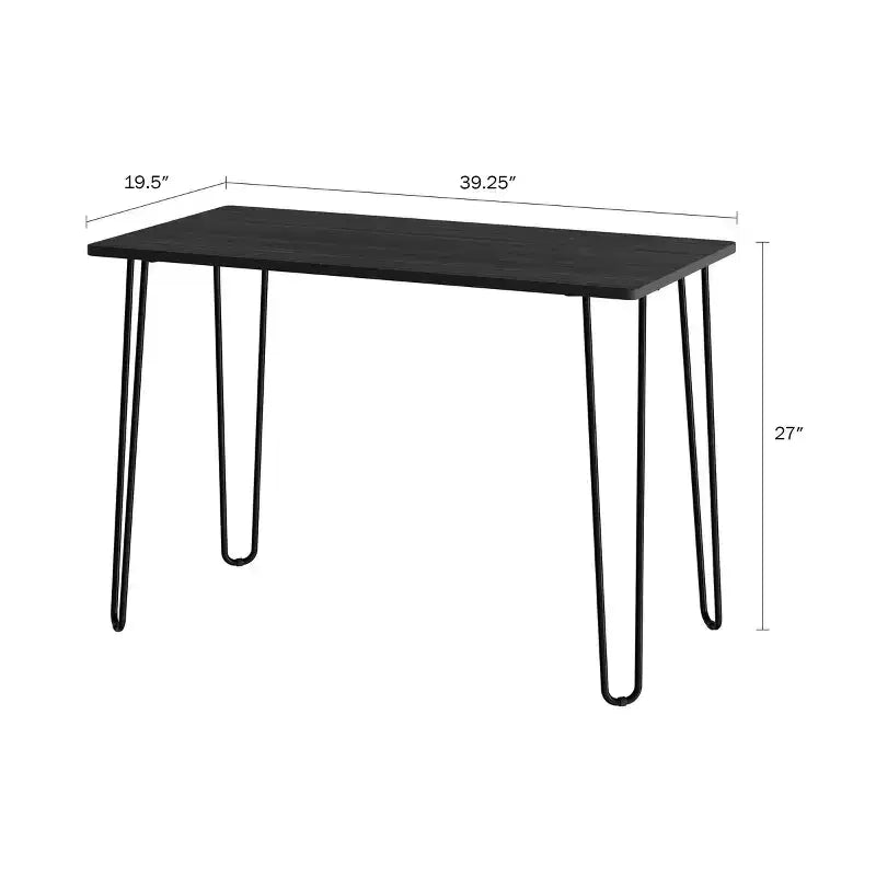 Scrivania con Gambe a Forcina - Arredamento per la Casa in Stile Industriale Moderno - Effetto Venature del Legno e Dettagli in Acciaio
