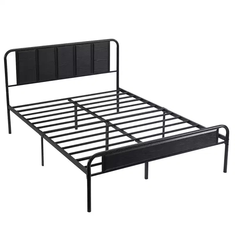 Struttura letto con testiera in legno industriale