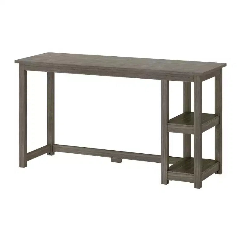 Scrivania in Legno Massello con Scaffali per Computer, Gaming, Studio, Scrivania per Ufficio Domestico, 55
