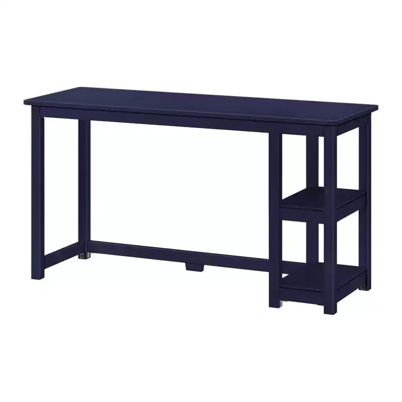 Scrivania in Legno Massello con Scaffali per Computer, Gaming, Studio, Scrivania per Ufficio Domestico, 55