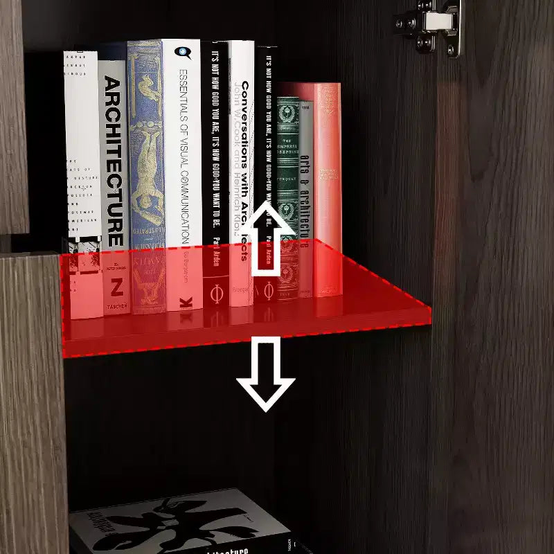 Vetrina in Legno Marrone con Ante in Vetro e Luci a LED